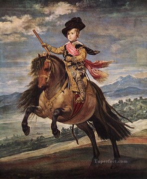 動物 Painting - 馬に乗ったバルタサール・カルロス王子の肖像画 ディエゴ・ベラスケス